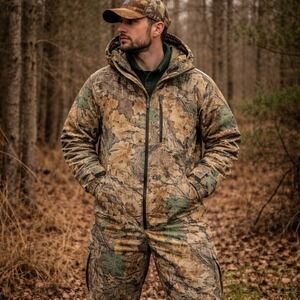 10X Gore-Tex Camo Rainwear Overalls Men's Size Med Hunting Coveralls USA Made